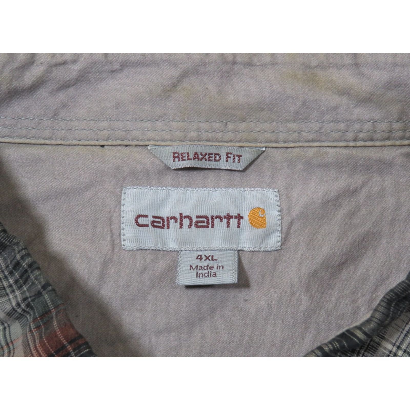 Carhartt Carhartt Shirt Mens 4XL Brown Plaid Flannel Long Sleeve Original Fit Workwear Size US XXL / EU 58 / 5 - 5 Thumbnail