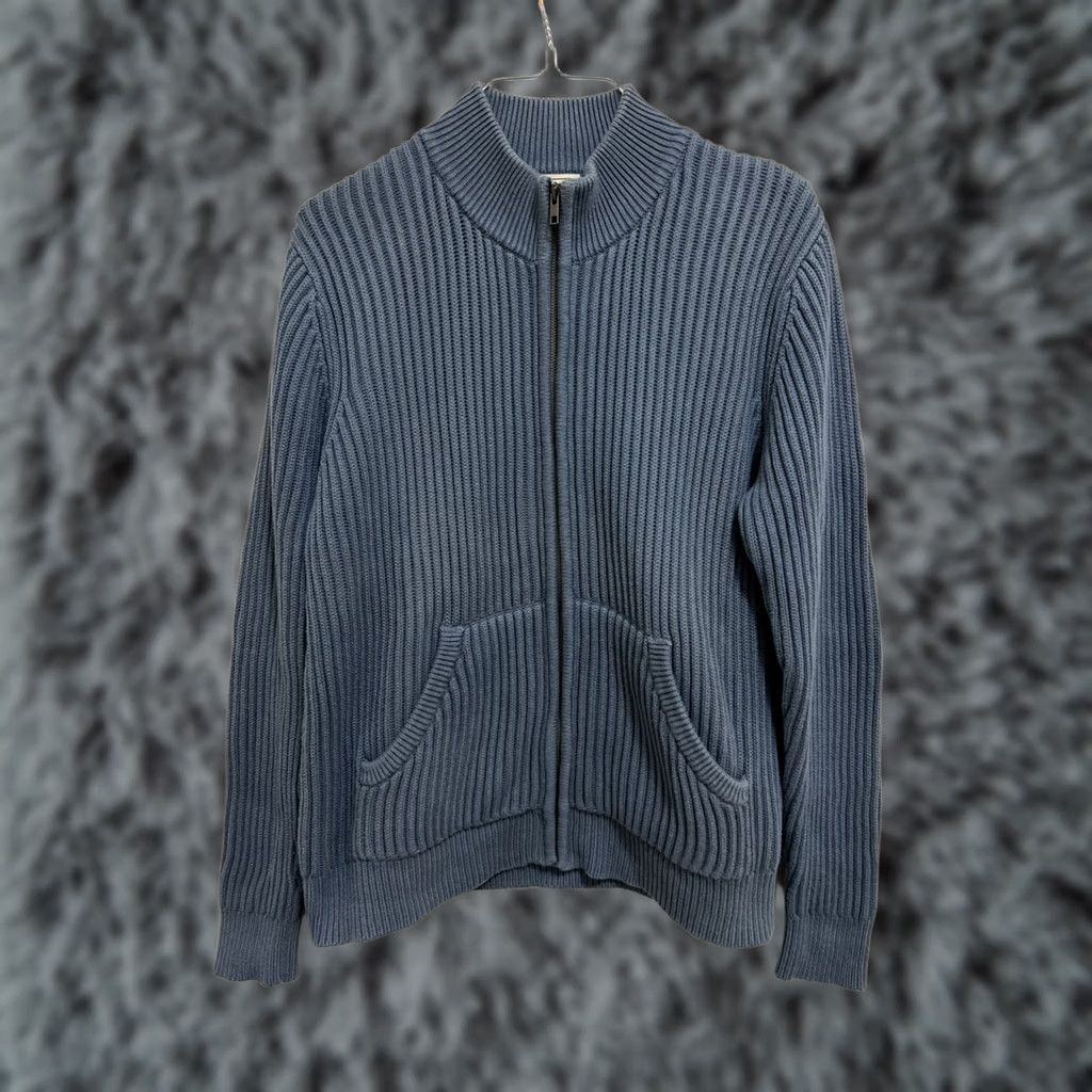 Vintage VINTAGE LL Bean Sweater Mens Medium Navy Blue Full Zip Heavyweight Knit Size US M / EU 48-50 / 2 - 1 Thumbnail