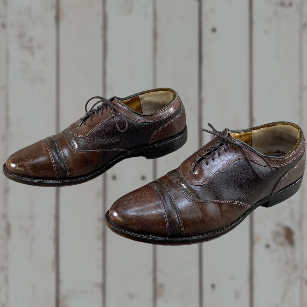 Allen Edmonds VINTAGE ALLEN EDMONDS Winhall 6448 Brown Cap Toe Oxford Leather Dress Shoes Size 10 D Mens Shoes Size ONE SIZE - 1 Thumbnail