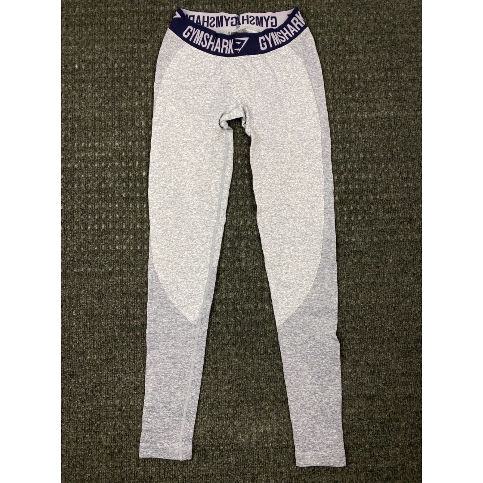 Gymshark Gymshark Leggings S Gray Purple Spellout Waistband Compression Seamless Size 28" / US 6 / IT 42 - 2 Thumbnail