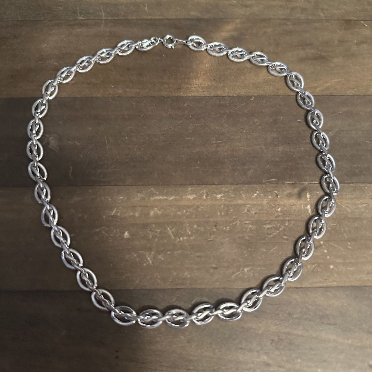 Vintage Vintage silver tone woven link chain necklace Size ONE SIZE - 2 Thumbnail
