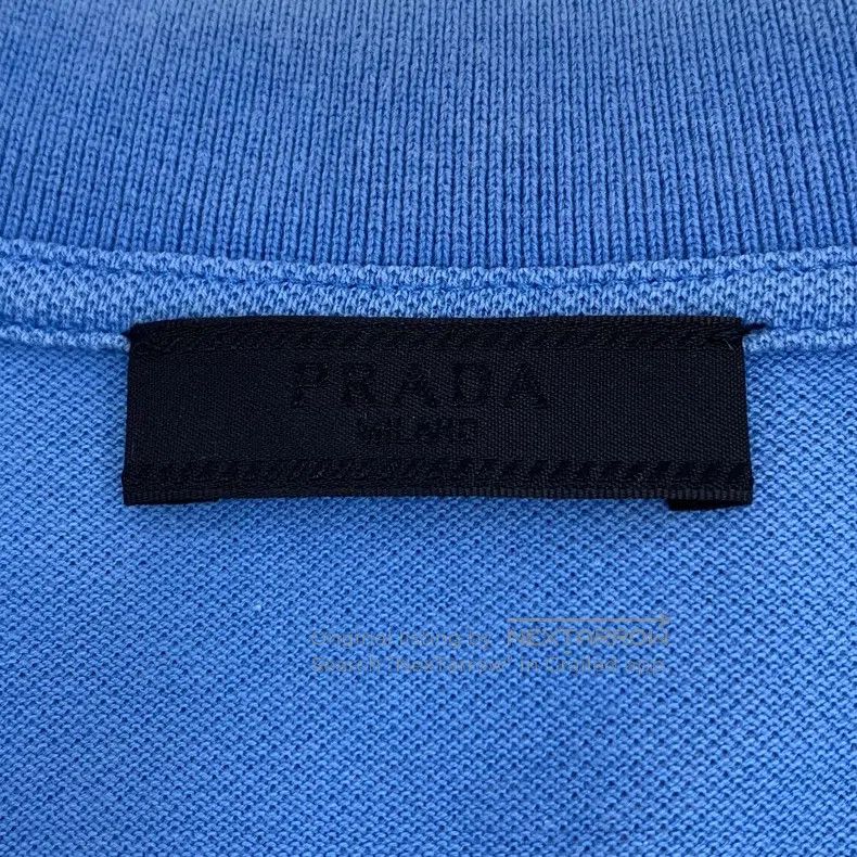Prada Prada Blue logo striped cotton lapel single-breasted short Size US S / EU 44-46 / 1 - 6 Thumbnail