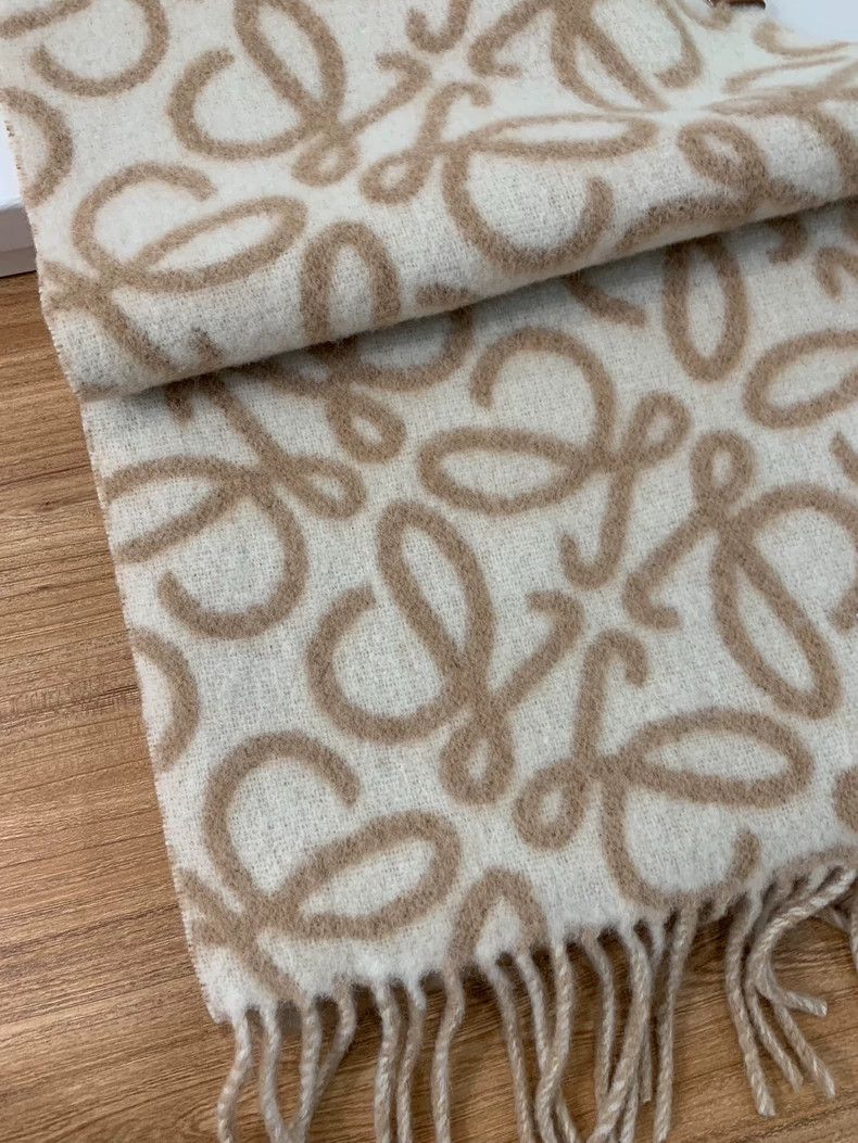 Loewe LOEWE Logo printed wool scarf Size ONE SIZE - 3 Thumbnail