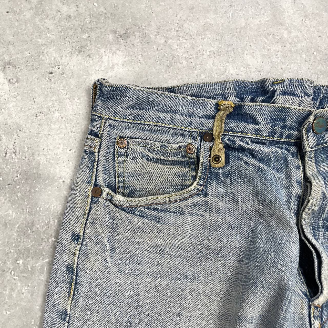 The Duffer of St.George Duffer Selvedge Distressed & Stained Faded Chinch Back Jeans Size US 32 / EU 48 - 4 Thumbnail