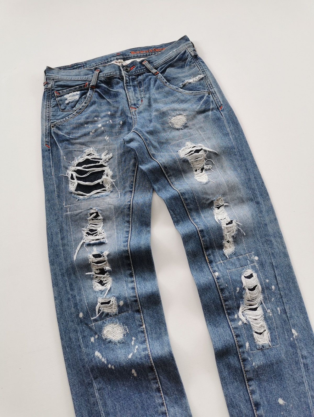 Japanese Brand Workers Garage Patchwork Distressed Denim Jeans Size 29" - 1 Thumbnail
