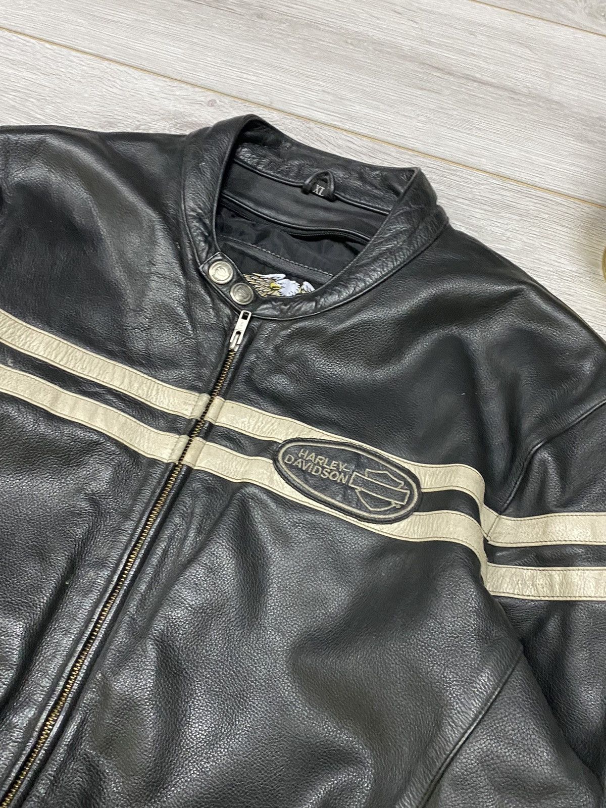 Vintage Harley Davidson big logo vintage leather racing jacket Size US XL / EU 56 / 4 - 3 Thumbnail