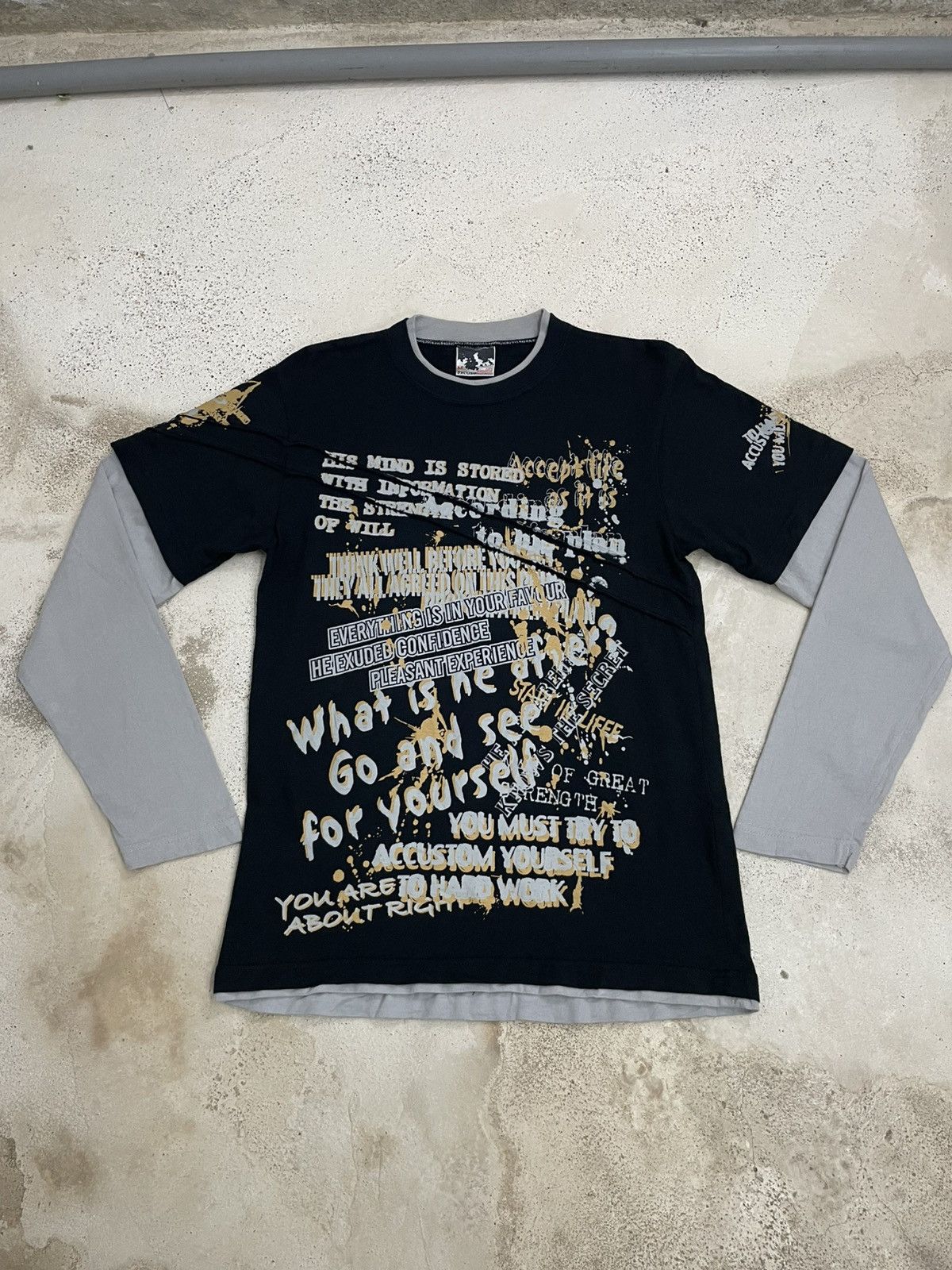 JNCO Excuse Layer Wording 3D Graffiti Y2K Motivation Life Story Size US M / EU 48-50 / 2 - 3 Thumbnail