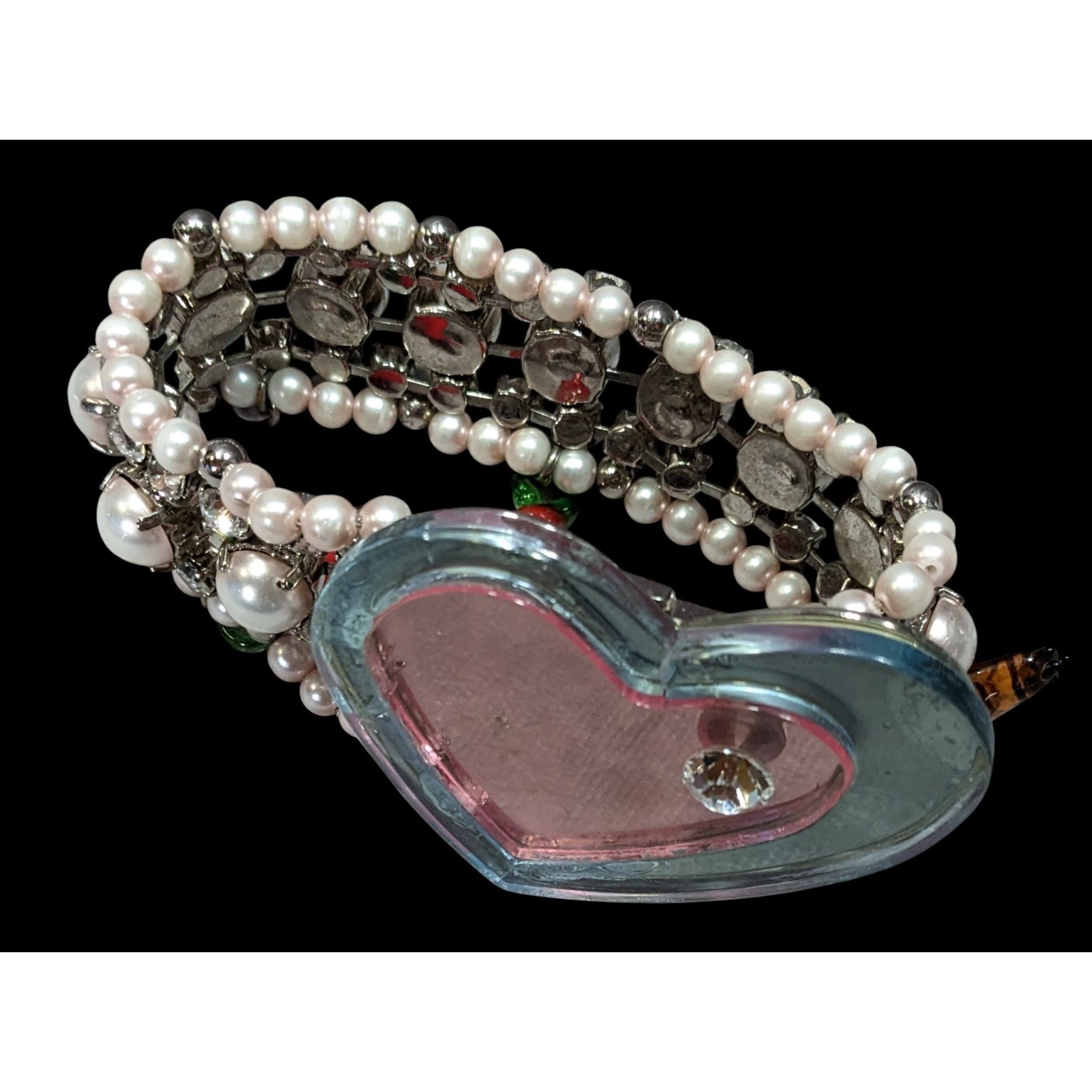 Miu Miu Rare Limited Edition Miu Miu Glass Heart Faux Pearl Glass Ch Size ONE SIZE - 3 Thumbnail