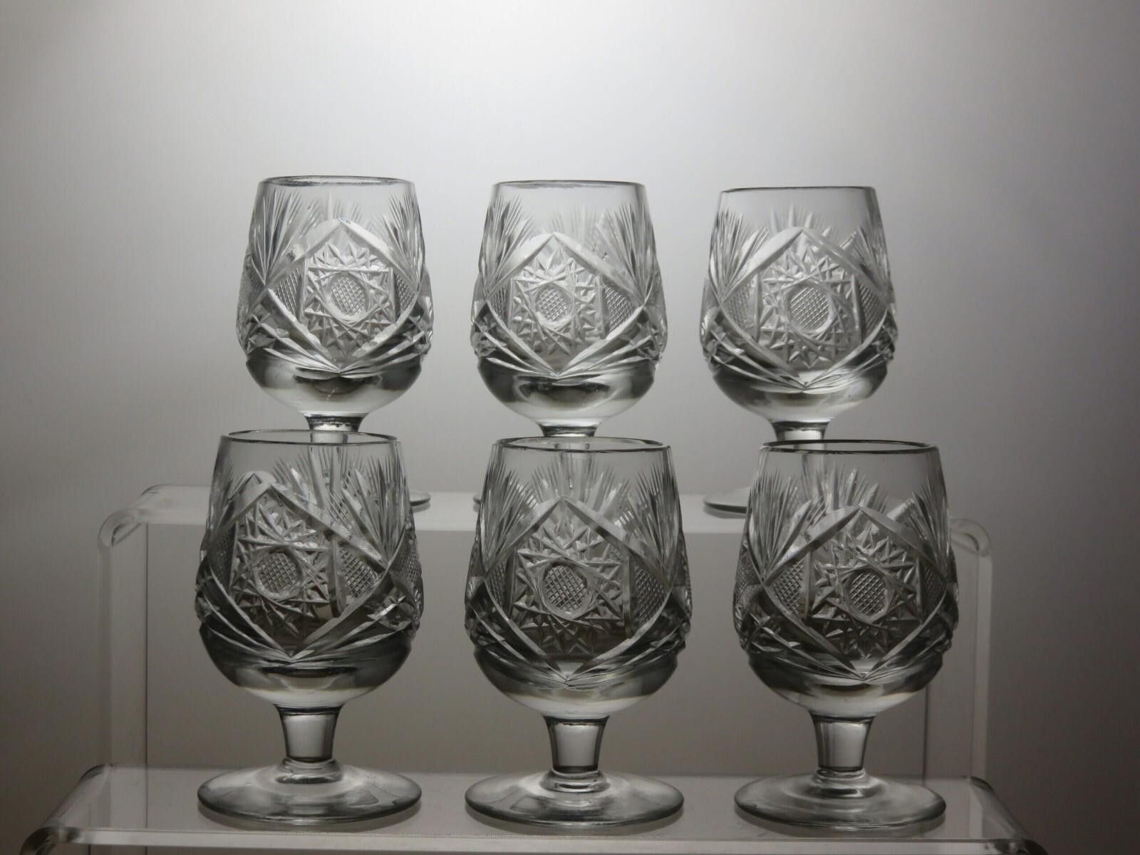Poeme Bohemien Bohemia Crystal Hobstar Cut Glass Set Of 6 Shot Glasses Size ONE SIZE - 2 Thumbnail