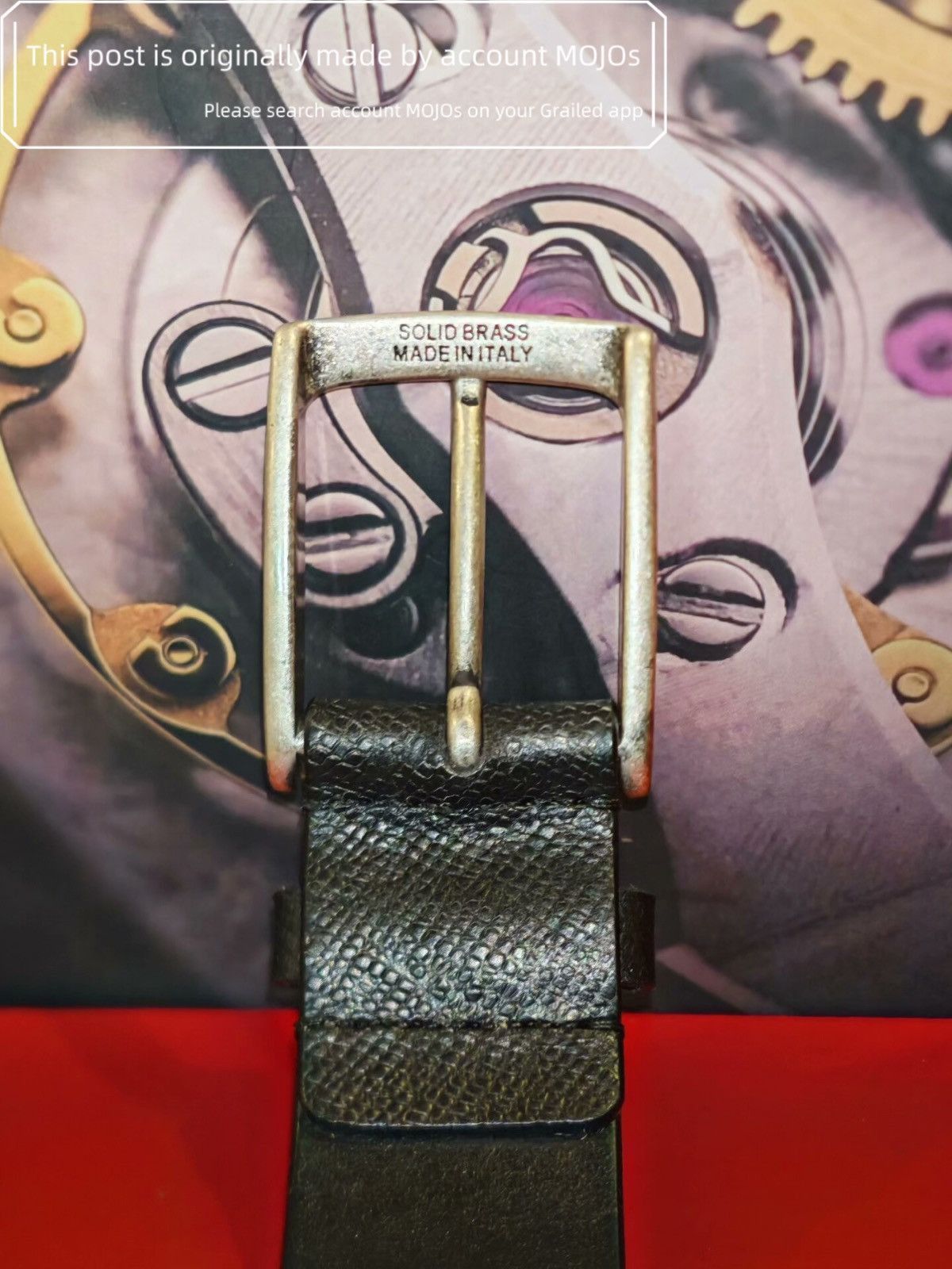 Brunello Cucinelli Sz M Brunello Cucinelli Pattern Leather Silver Buckle Belt Size ONE SIZE - 6 Thumbnail