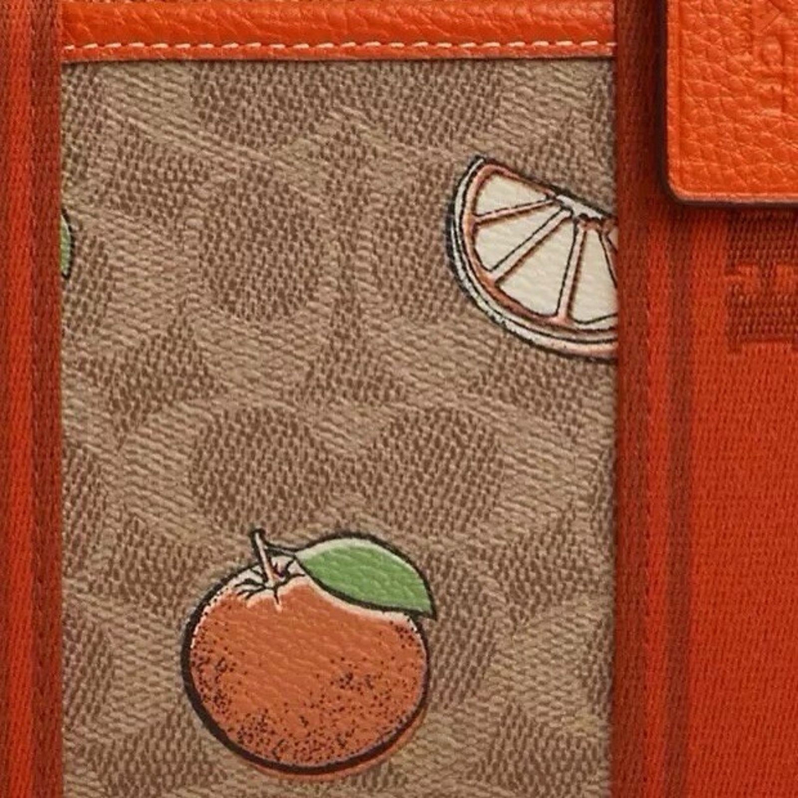 Coach NWT COACH Smith Tote Bag 24 Signature Orange Print CAR81 Size ONE SIZE - 9 Thumbnail