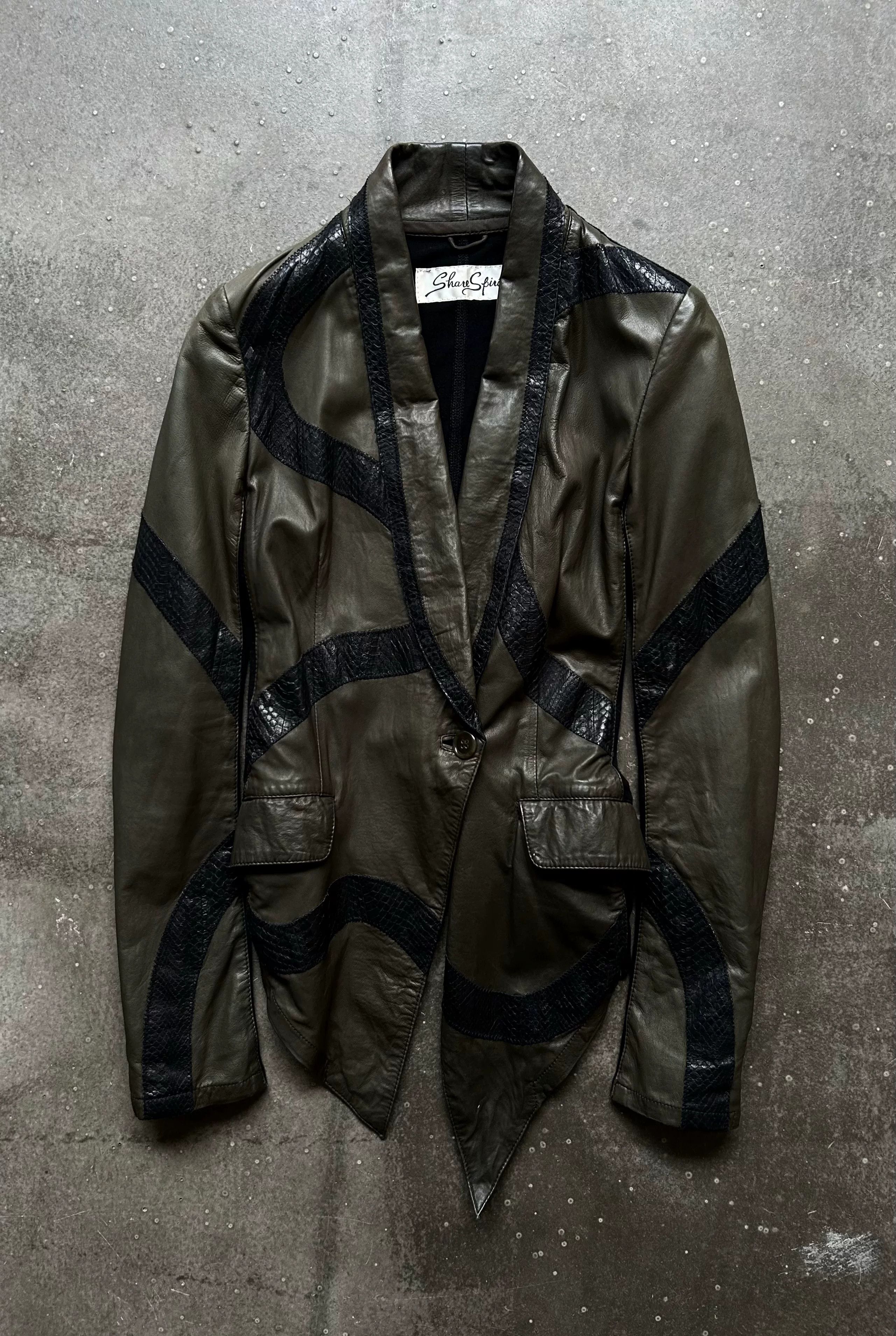Share Spirit Homme Share spirit leather goggles jacket | Grailed