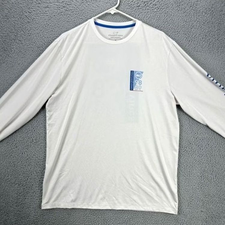 Vineyard Vines Vineyard Vines Shirt Mens Medium White Graphic VV 98 Sailing Performance Size US M / EU 48-50 / 2 - 2 Thumbnail