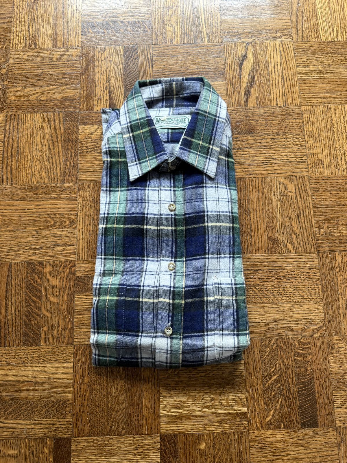 American Eagle Outfitters Deadstock Vintage 80s American Eagle Button Up Flannel Shirt Size US M / EU 48-50 / 2 - 1 Thumbnail