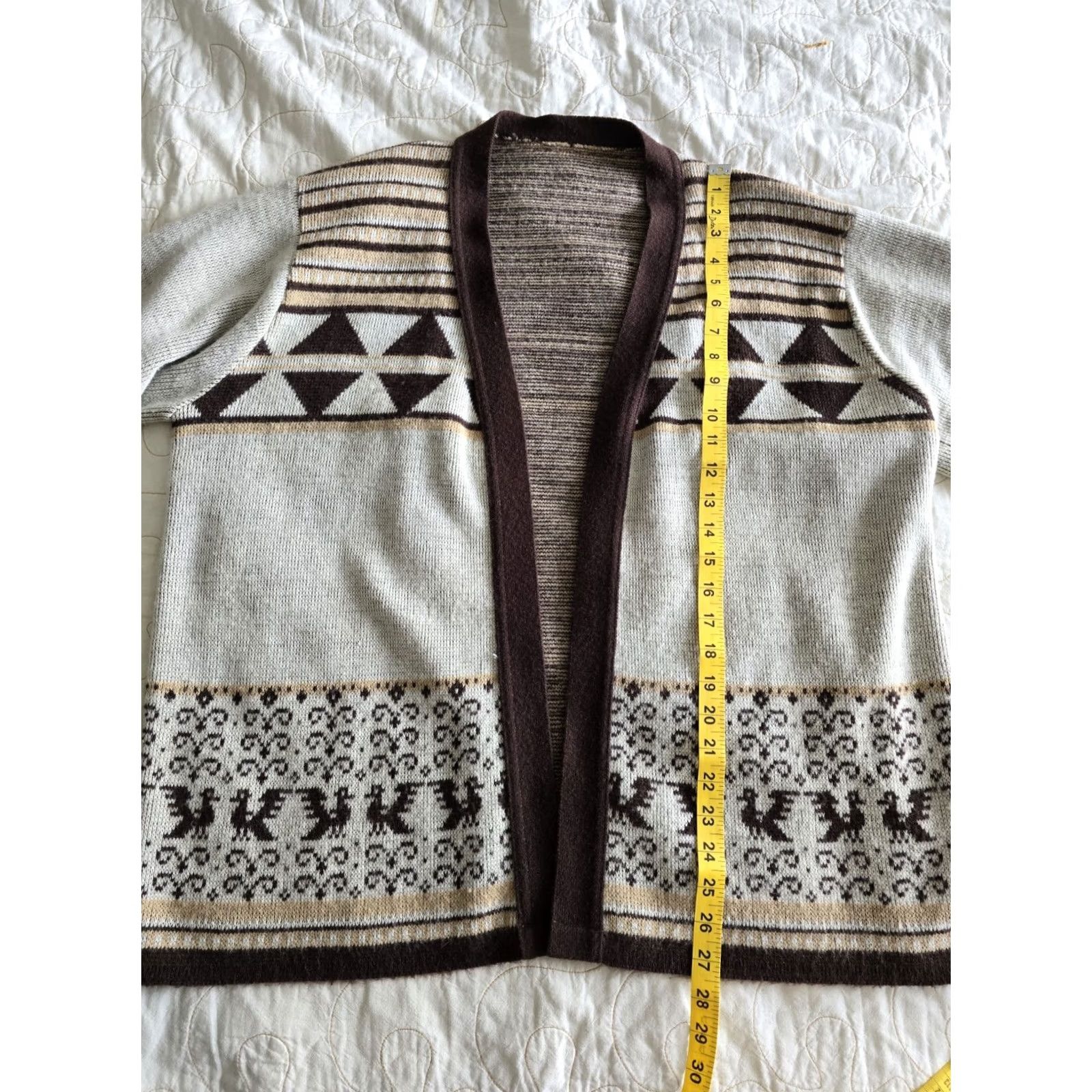 Vintage VINTAGE Eagle Sweater Cardigan Womens Large XL Brown Acrylic 1970s Boho Hippie Hippy Womens Size L / US 10 / IT 46 - 7 Thumbnail