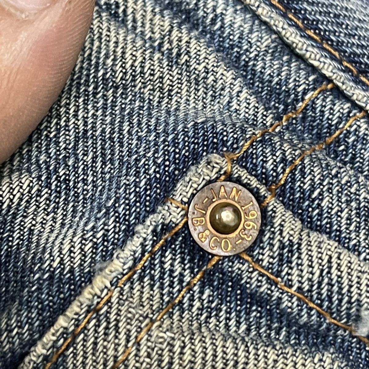 Johnbull Vtg Distressed Faded Straight Selvedge Jeans Made in Japan Size US 32 / EU 48 - 10 Thumbnail