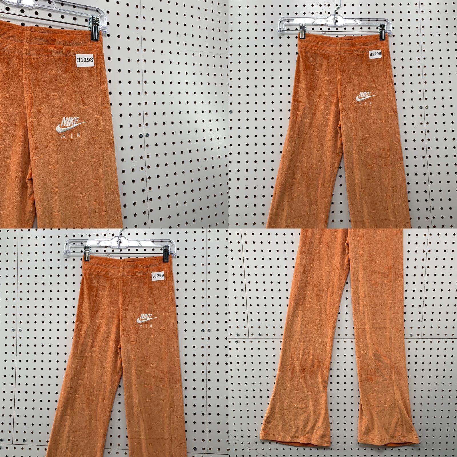 Nike Nike Sweatpants Womens XS AOP Swoosh Orange Velvet 23x30 Flared Size 26" / US 2 / IT 38 - 8 Thumbnail