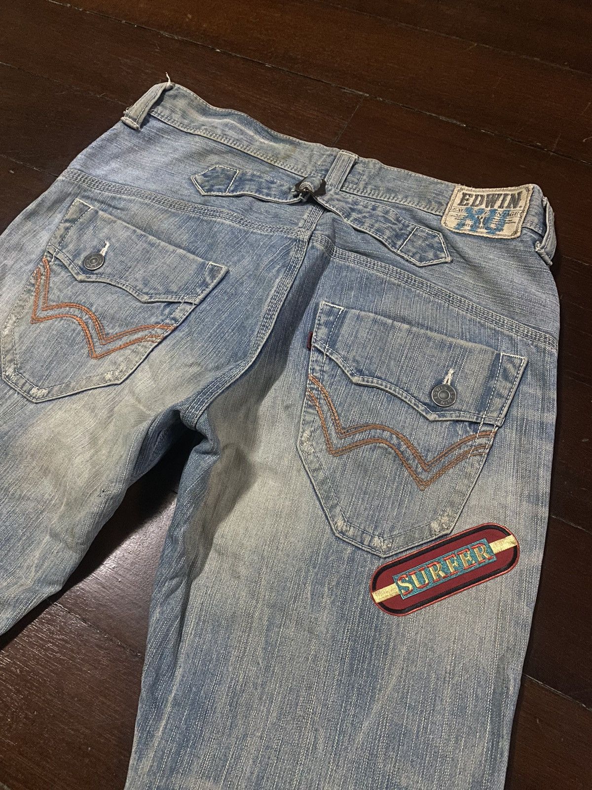 Edwin FIRE 🔥 EDWIN EXCLUSIVE VINTAGE FLARE JEANS RUSTY DISTRESSED Size US 36 / EU 52 - 18 Thumbnail