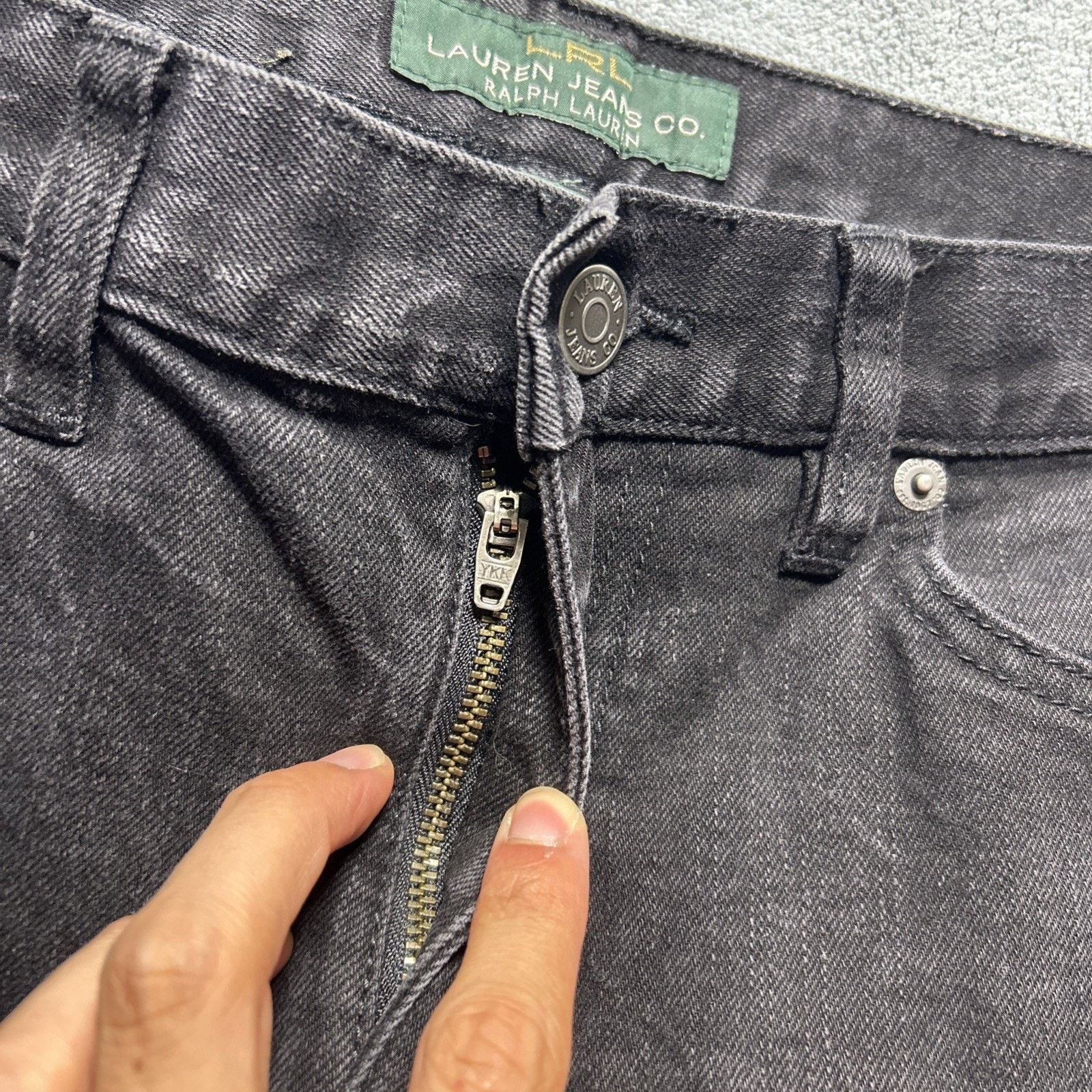 Lauren Ralph Lauren Polo Ralph Dojo Baggy Jeans Women 6 31x32 Wide Flare Black Size 28" / US 6 / IT 42 - 5 Thumbnail