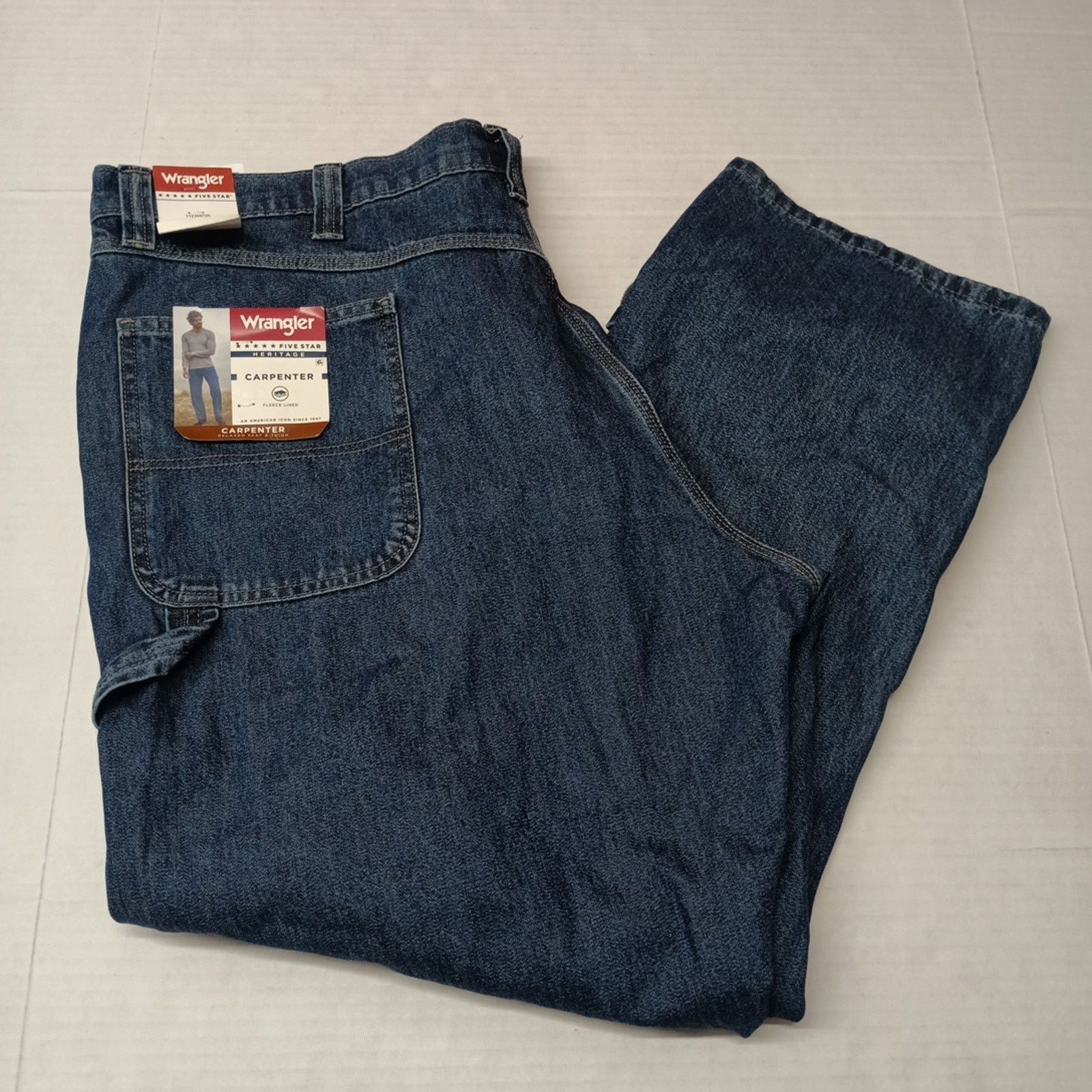 Wrangler Wrangler 42x30 Men's Relaxed Fleece Lined Carpenter Jeans Size US 42 / EU 58 - 1 Thumbnail