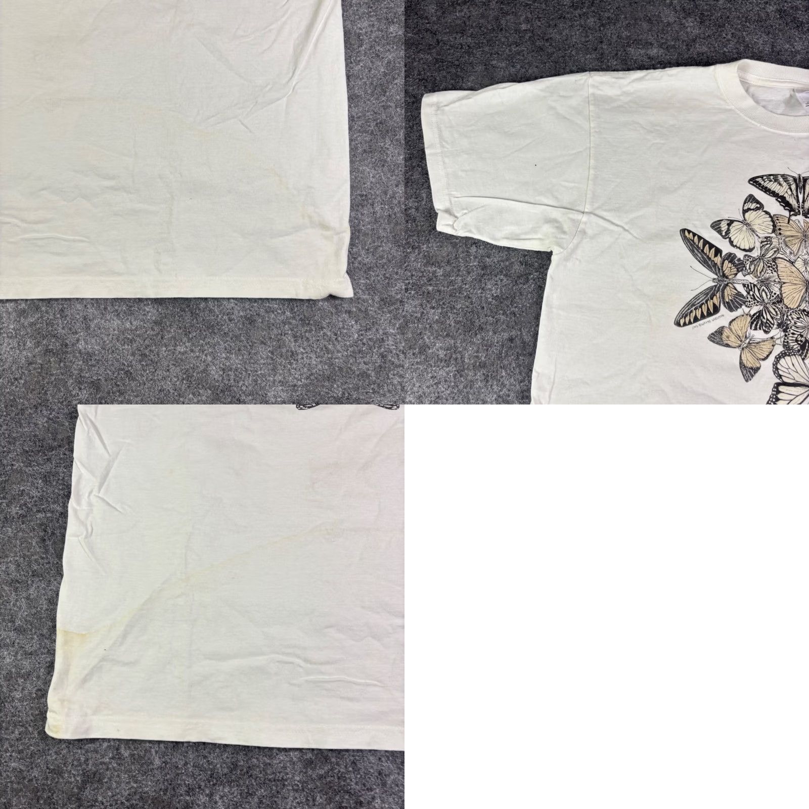 Anvil VINTAGE Wayne Whelpton Butterfly T-Shirt Ned Smith Nature Art White Large Mens Graphic Tee 2000s 100% Cotton Size US L / EU 52-54 / 3 - 8 Thumbnail