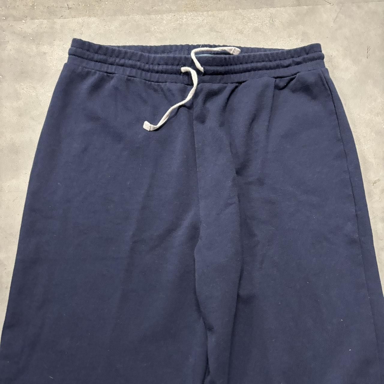 Japanese Brand × Vintage Crazy Vintage Y2K/2000s Navy Blue Essential Sweatpants! Size US 30 / EU 46 - 4 Thumbnail