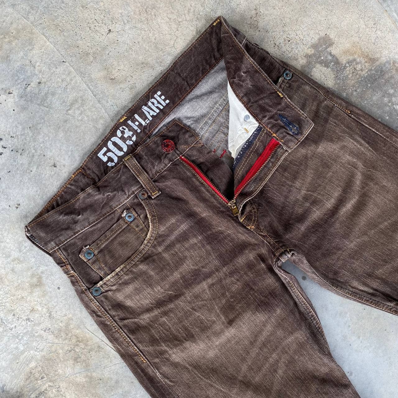 Edwin FLARE EWDIN 503 HERINGBONE GHOSTCLAW DARK BROWN Size US 30 / EU 46 - 5 Thumbnail