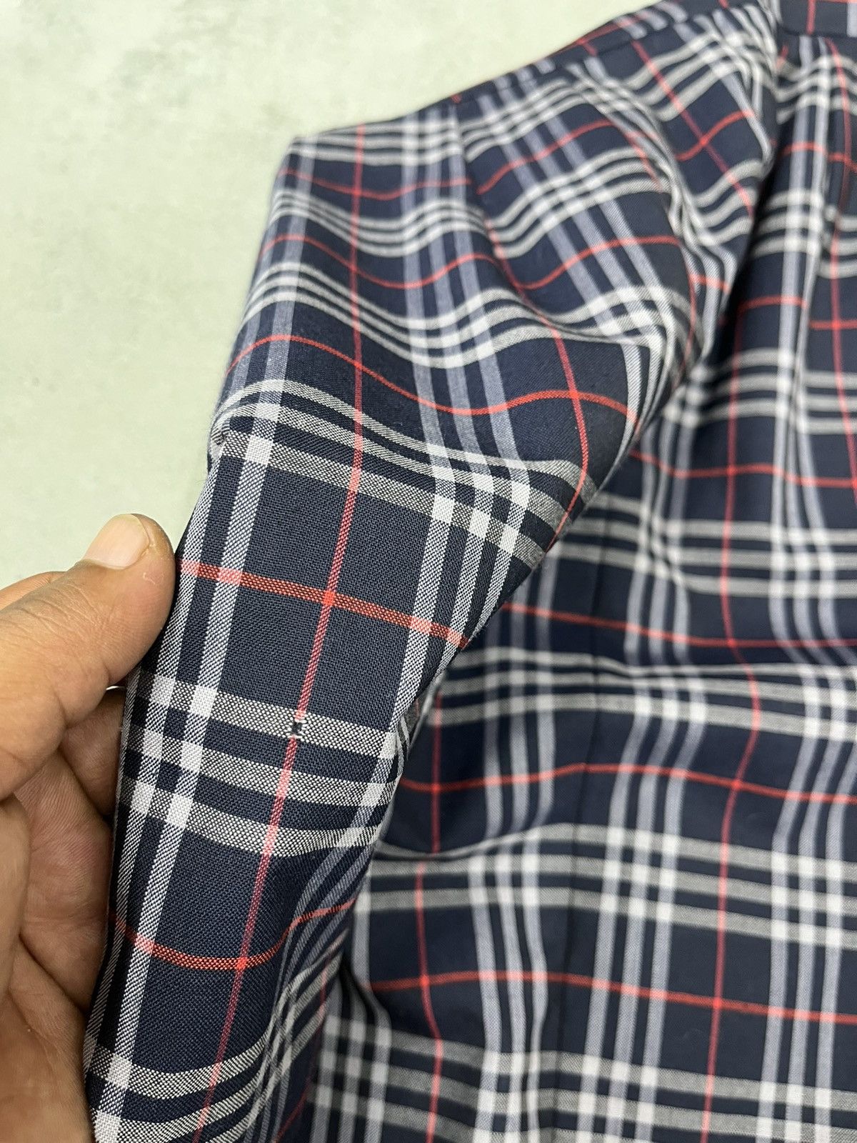 Burberry × Vintage ARCHIVE🔥BURBERRY WOOL CHECKED SKIRT Size 28" / US 6 / IT 42 - 15 Thumbnail