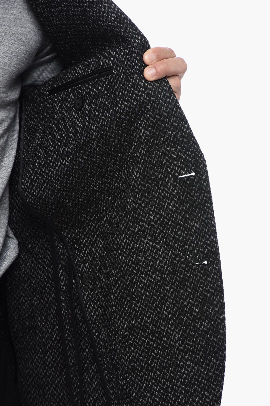 Dolce & Gabbana og1mm0825 Tailored Wool Herringbone Patterned Blazer in Grey Size US L / EU 52-54 / 3 - 5 Thumbnail