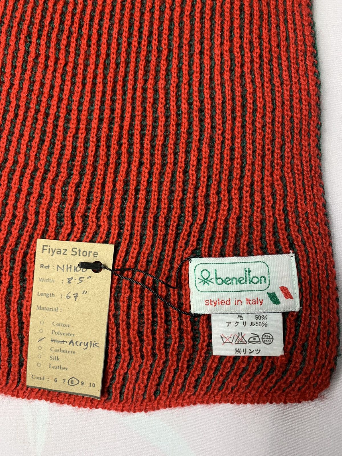 Vintage Benetton Scarf / Muffler / Neckwear Size ONE SIZE - 6 Thumbnail