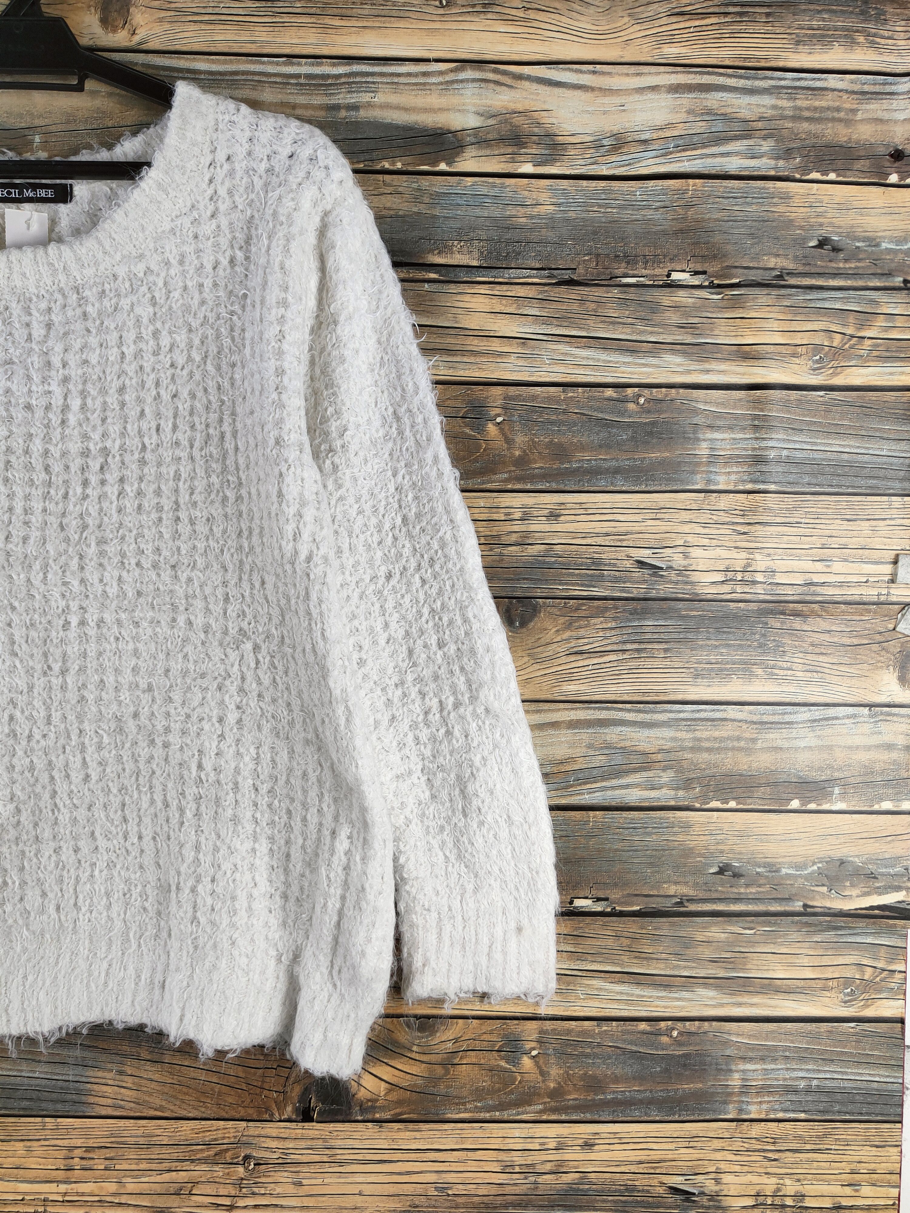 Japanese Brand DL Cecil McBee White Fur Mohair Knitwear #46-969 Size M / US 6-8 / IT 42-44 - 5 Thumbnail