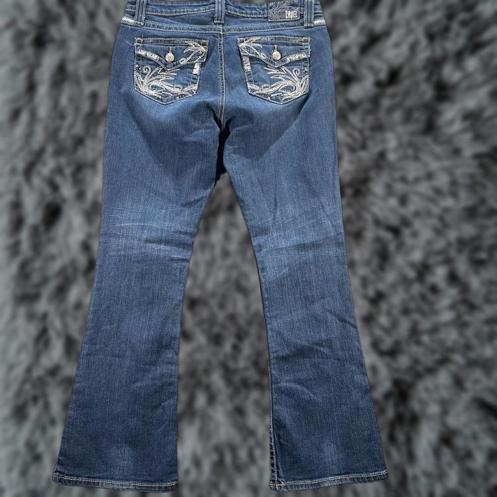 Vintage Cruel Girl Jeans Womens 13R Bianca Bootcut Stretch Embroidered Western Rodeo Blue 32in Inseam Casual Mens? Wait. Size 34" / US 12 / IT 48 - 1 Thumbnail