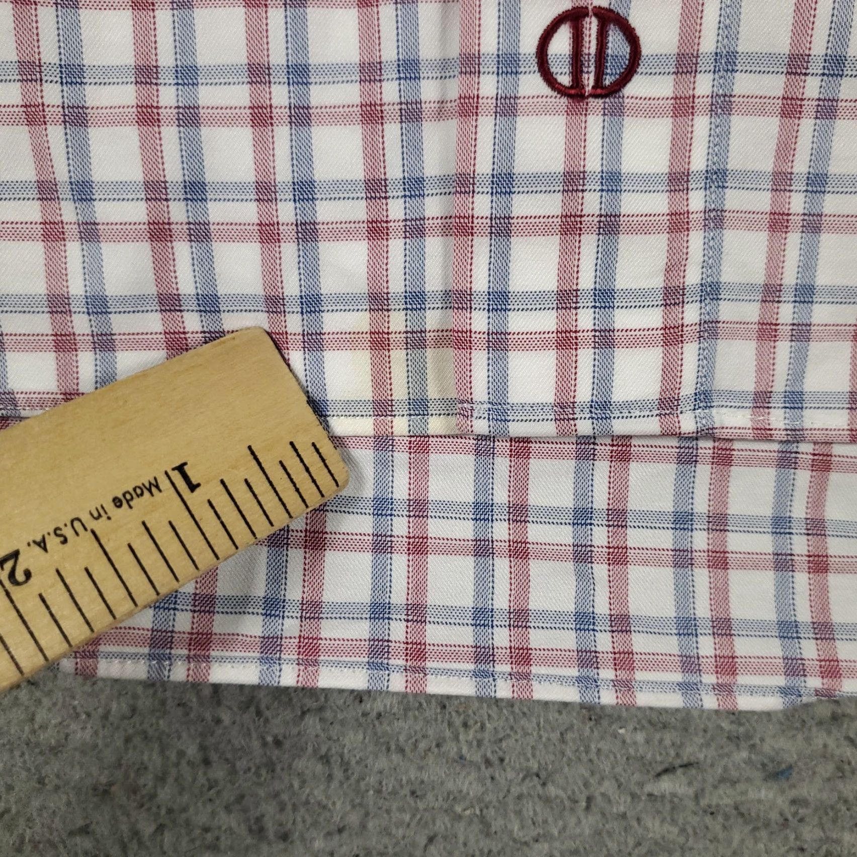 David Donahue David Donahue Shirt Mens 17.5 Red Plaid Dress Button Up Long Sleeve City: Business Casual Workwear Wedding 100% Cotton Shirt Mens Size 48R - 3 Thumbnail