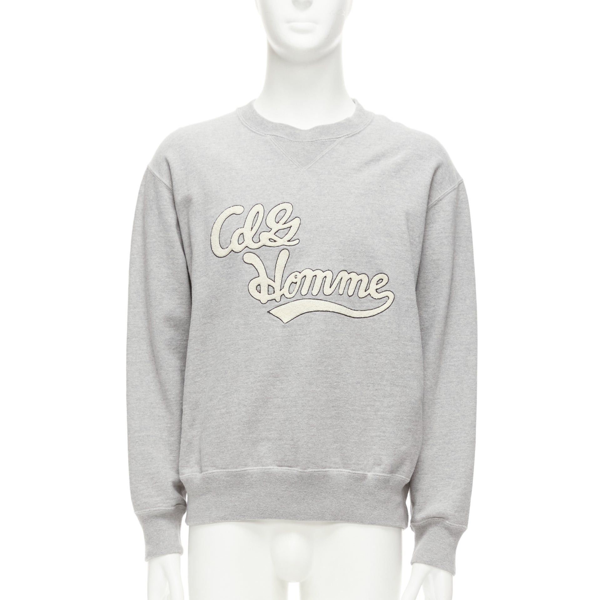Comme des Garcons COMME DES GARCONS 2021 grey cotton white logo varsity sweatshirt M Size US M / EU 48-50 / 2 - 1 Thumbnail