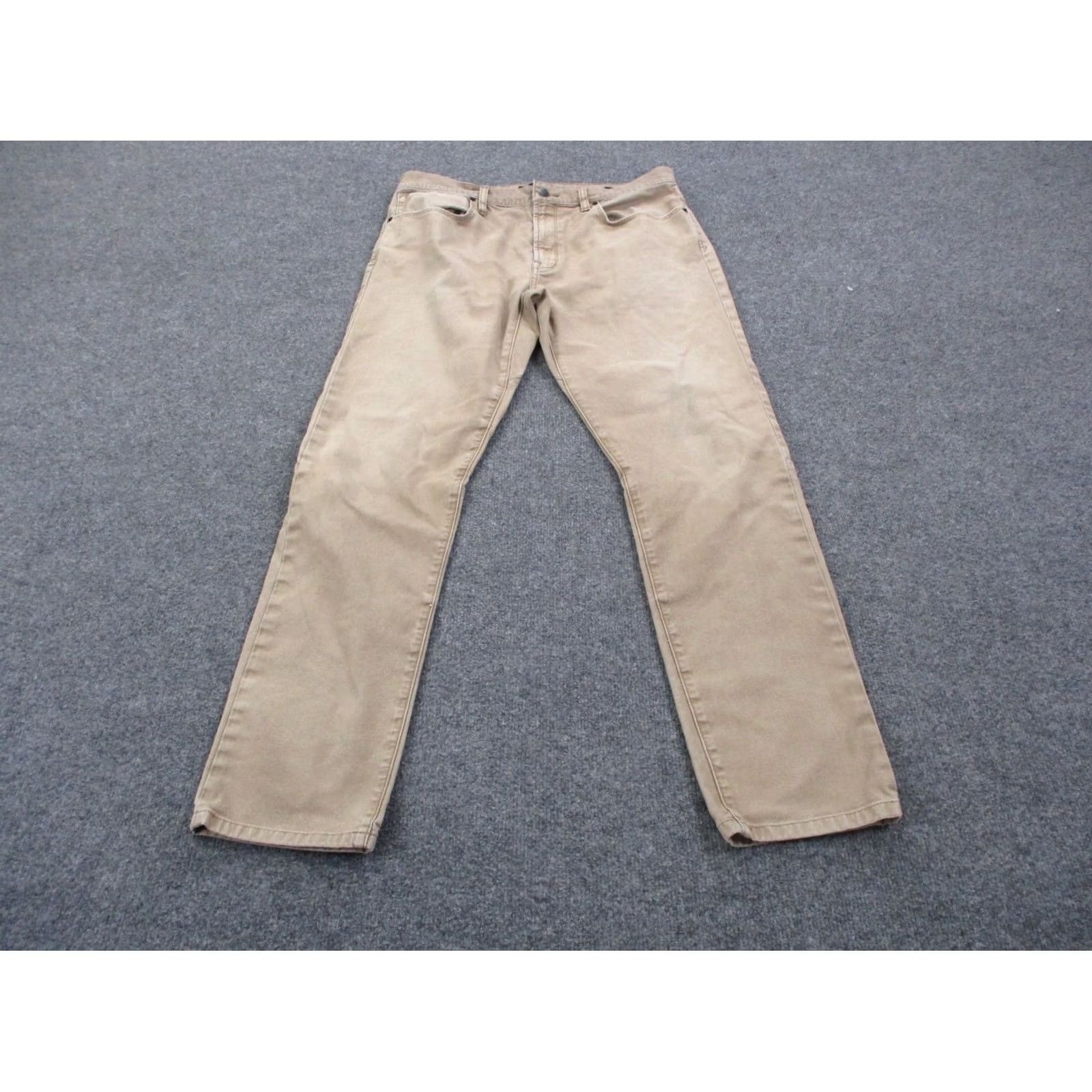 Vintage Proof Pants Mens 34 X 32 Beige Chino Straight Pants 34 Beige Mens Regular Fit 5-Pocket Denim? Size US 34 / EU 50 - 2 Thumbnail