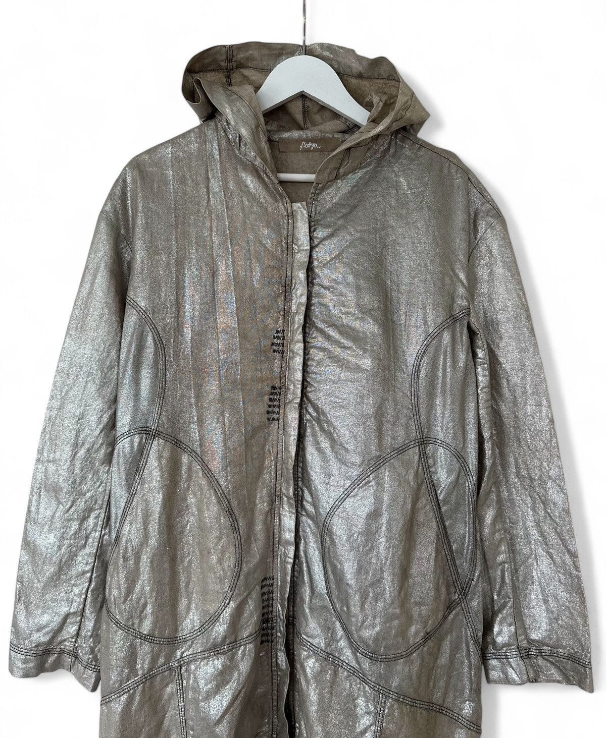 Bottega Veneta × Elisa Cavaletti BOTTEGA Elisa Cavaletti 100% Linen Jacket Coat Hooded Size M Size M / US 6-8 / IT 42-44 - 3 Thumbnail