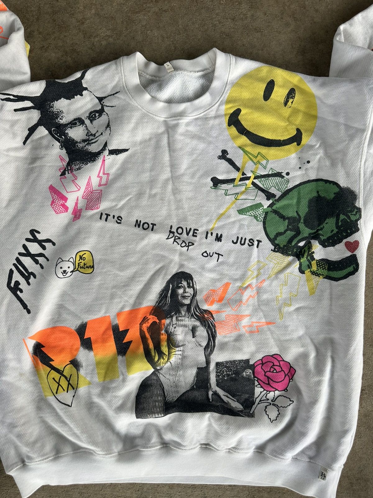 Japanese Brand × Polo Ralph Lauren R13 Graffiti Oversized Crewneck White Sweater Size Large Size L / US 10 / IT 46 - 2 Thumbnail