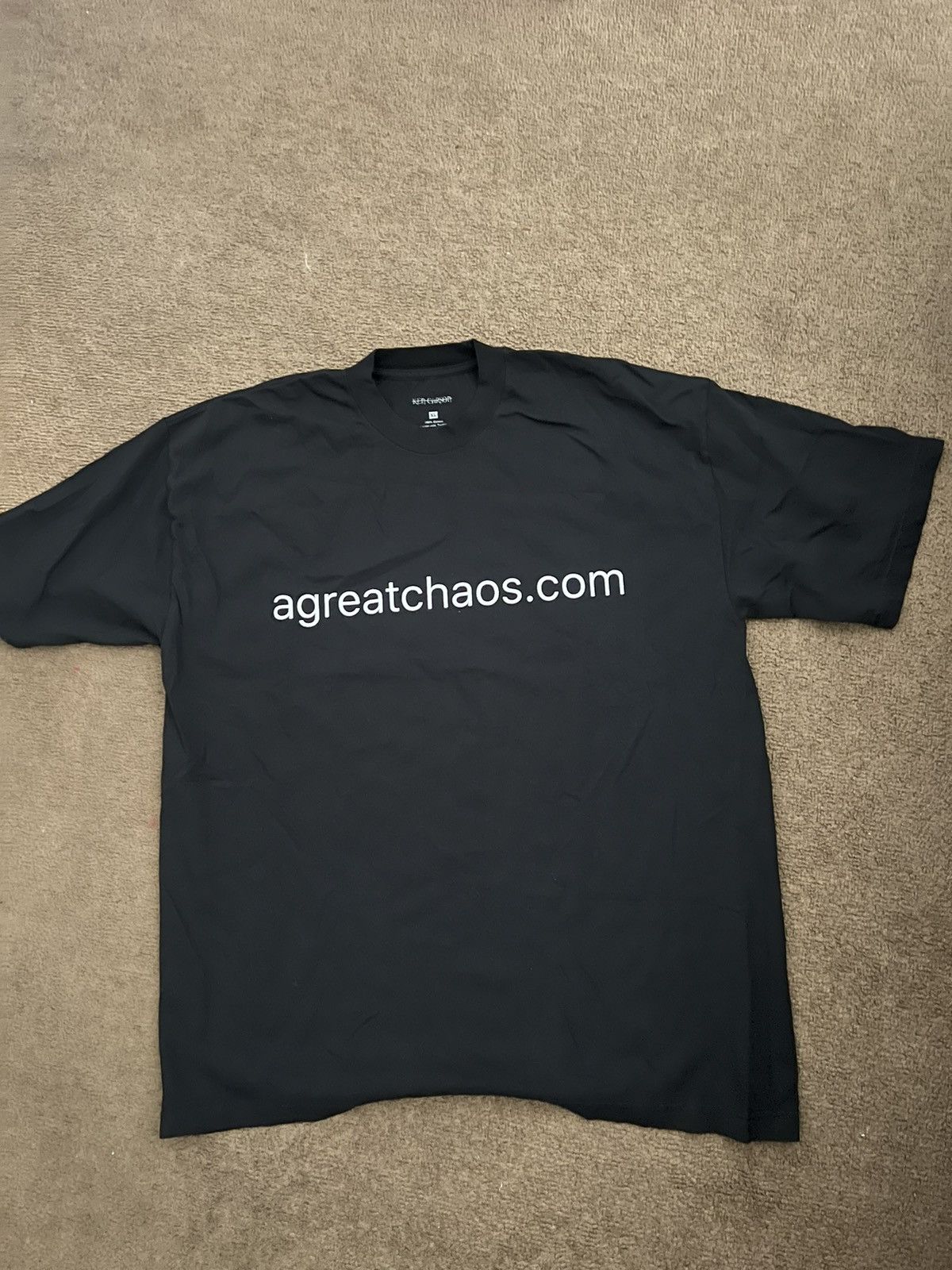 image of Ken Carson Agreatchaos.com Tee in Black, Men's (Size XL)