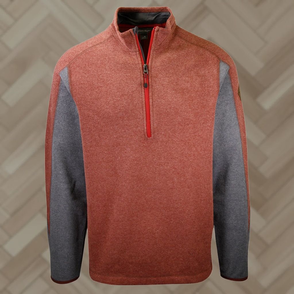Under Armour Eddie Bauer Heather Cocoa Grey Sleeve Mountain Fleece 1/2-Zip Sweater Men's M Size US M / EU 48-50 / 2 - 1 Thumbnail