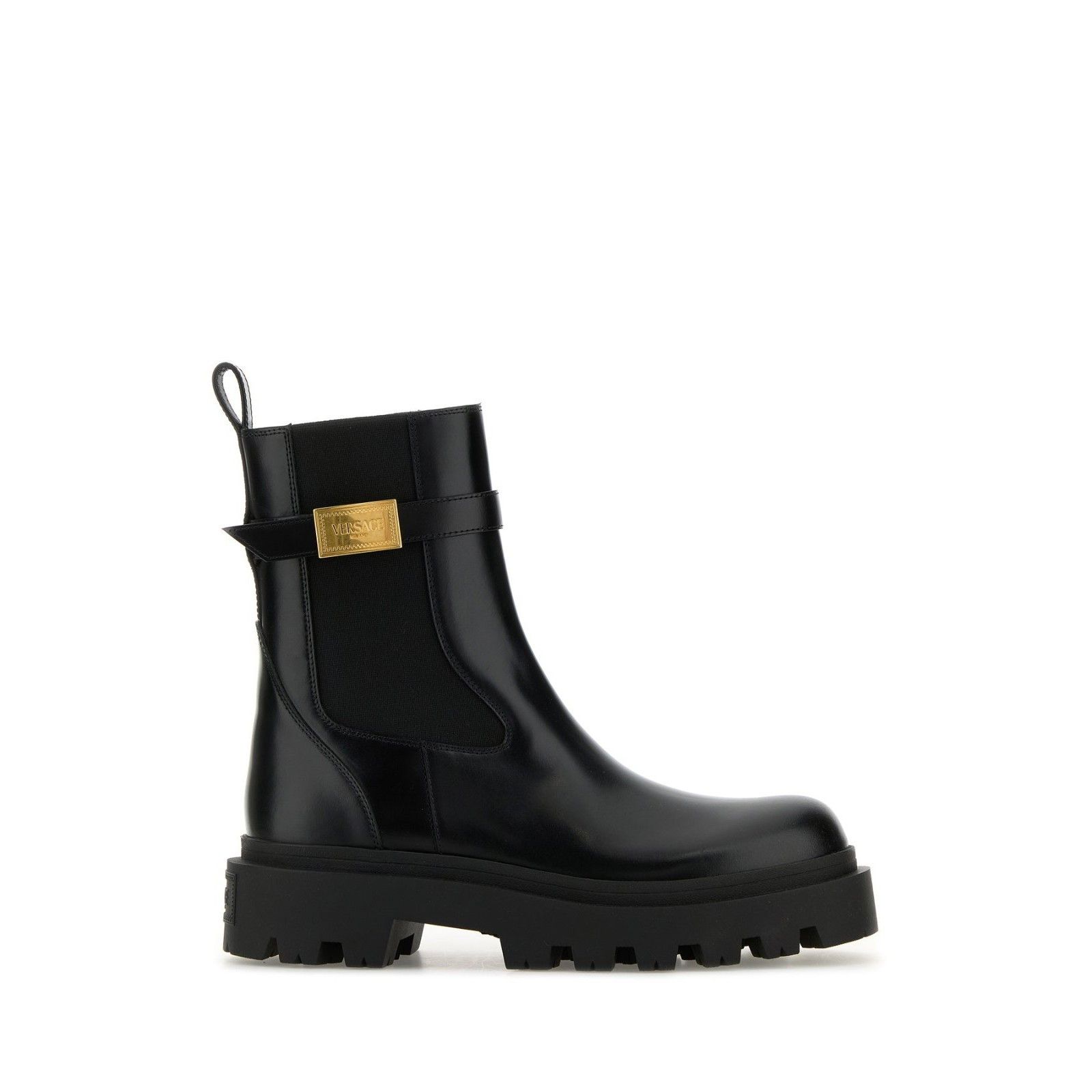 VERSACE Alba Black Leather Ankle Boots New & Authentic (Wome