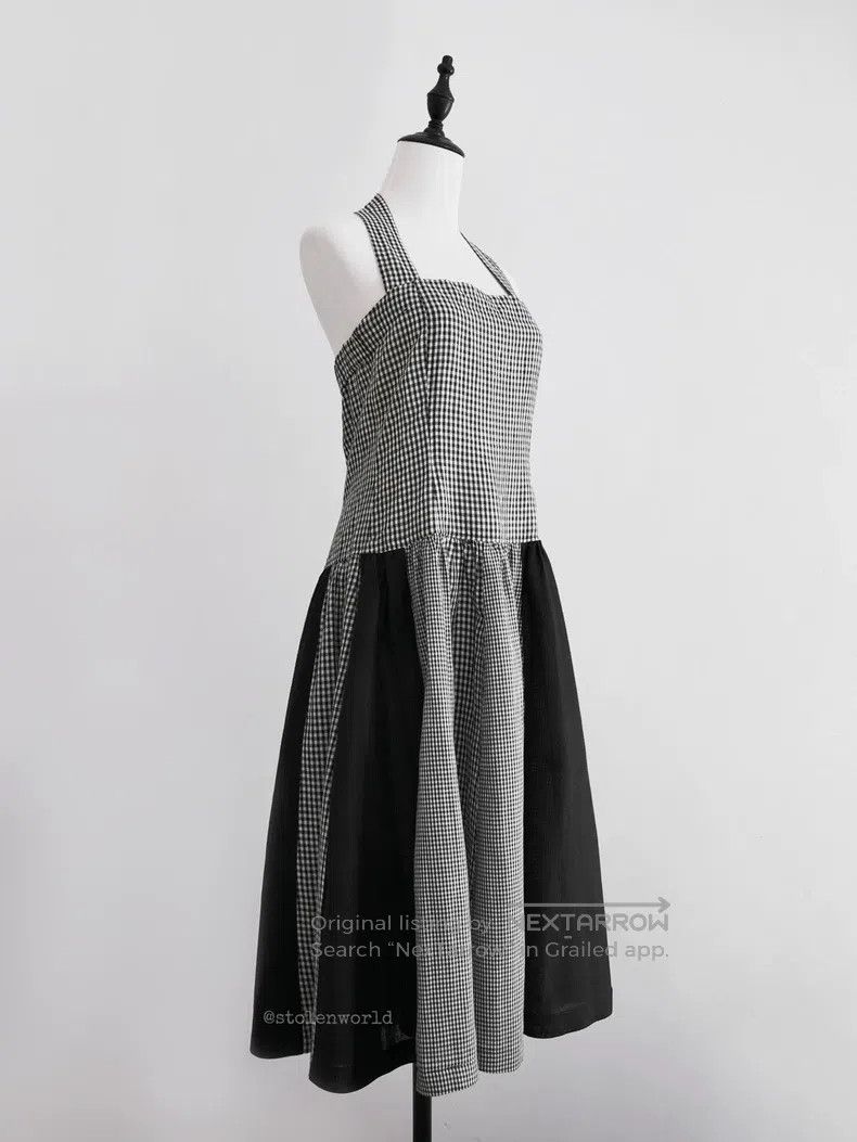 Comme des Garcons Comme des Garcons Black and White Plaid Bareback Dress Size M / US 6-8 / IT 42-44 - 5 Thumbnail