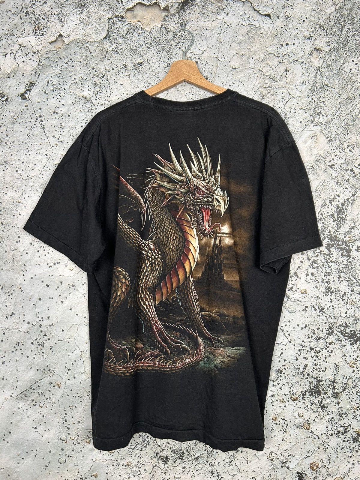 Vintage Vintage Dragon Graphic Tee Rock Punk Grunge Affliction Size US XL / EU 56 / 4 - 4 Thumbnail