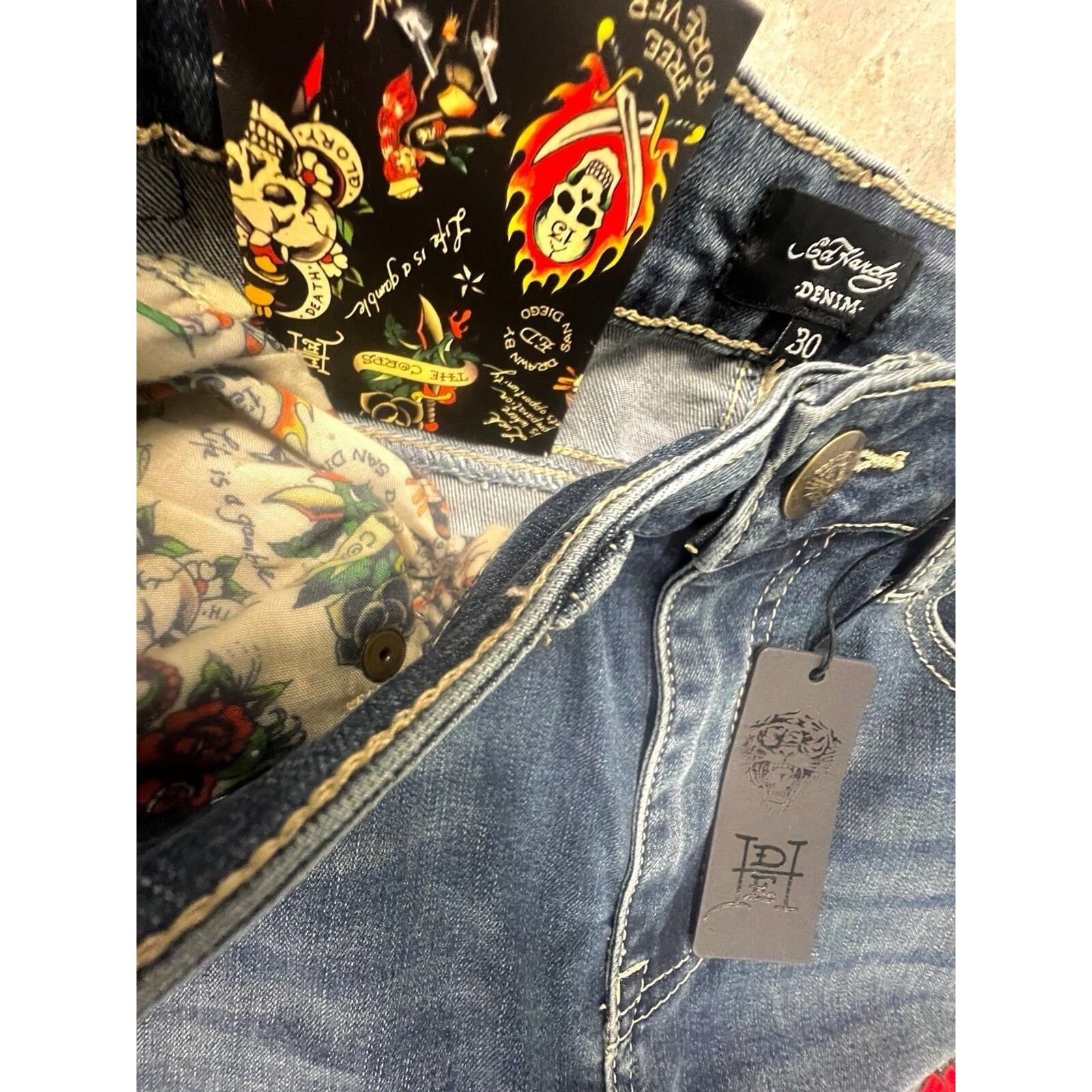 Ed Hardy Ed Hardy NYC EAGLE SLIM FLARE JEAN Size 30" / US 8 / IT 44 - 4 Thumbnail