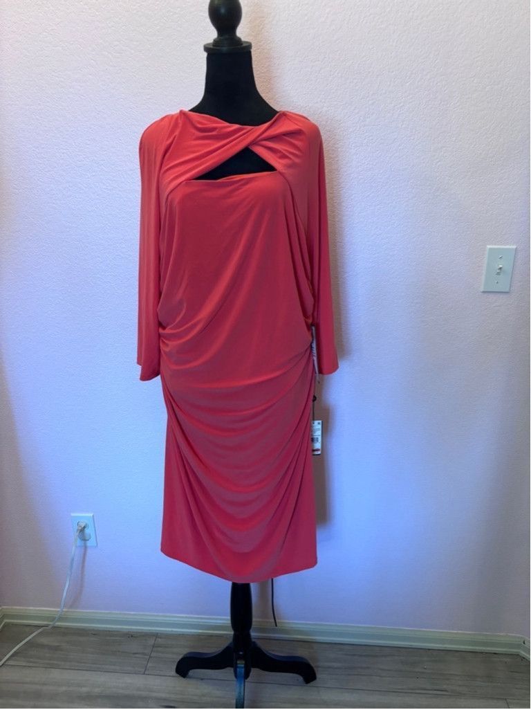 Adrianna Papell Women's Adrianna Papell Coral Dress Size 16W Size XXL / US 16-18 / IT 52-54 - 2 Thumbnail