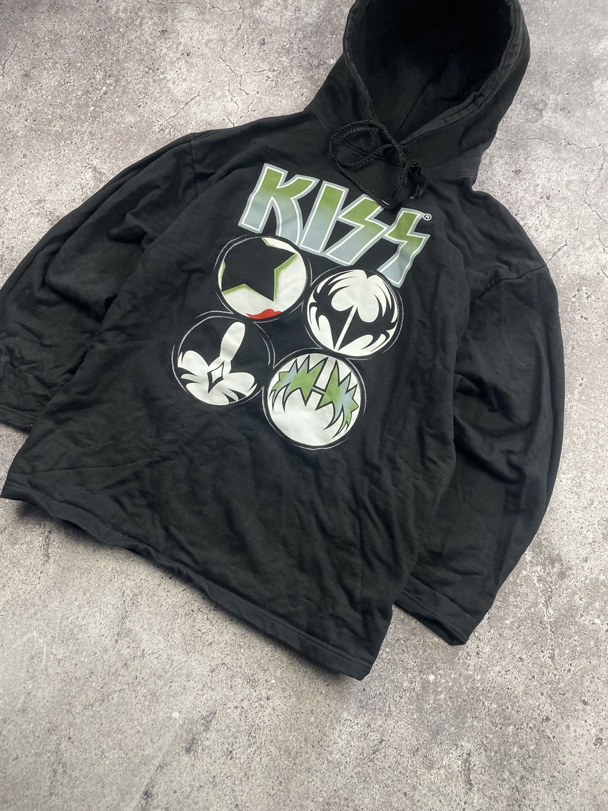 Band Tees × KISS × Vintage KISS Hoodie 1990s Vintage Black Rare Faded Size US L / EU 52-54 / 3 - 2 Thumbnail