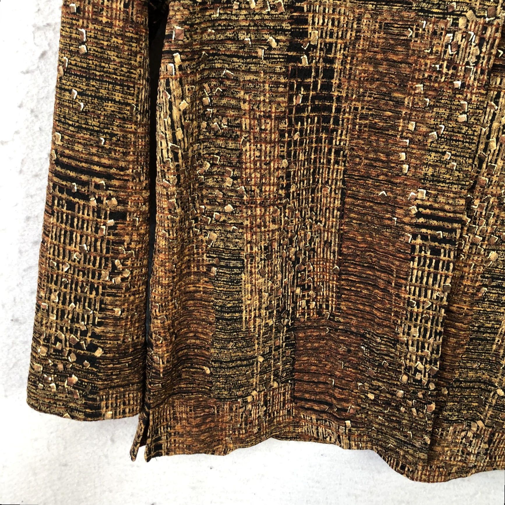 Laura Ashley VINTAGE Laura Ashley Jacket Womens Small Brown Abstract Textured Knit One Button Blazer Size S / US 4 / IT 40 - 7 Thumbnail