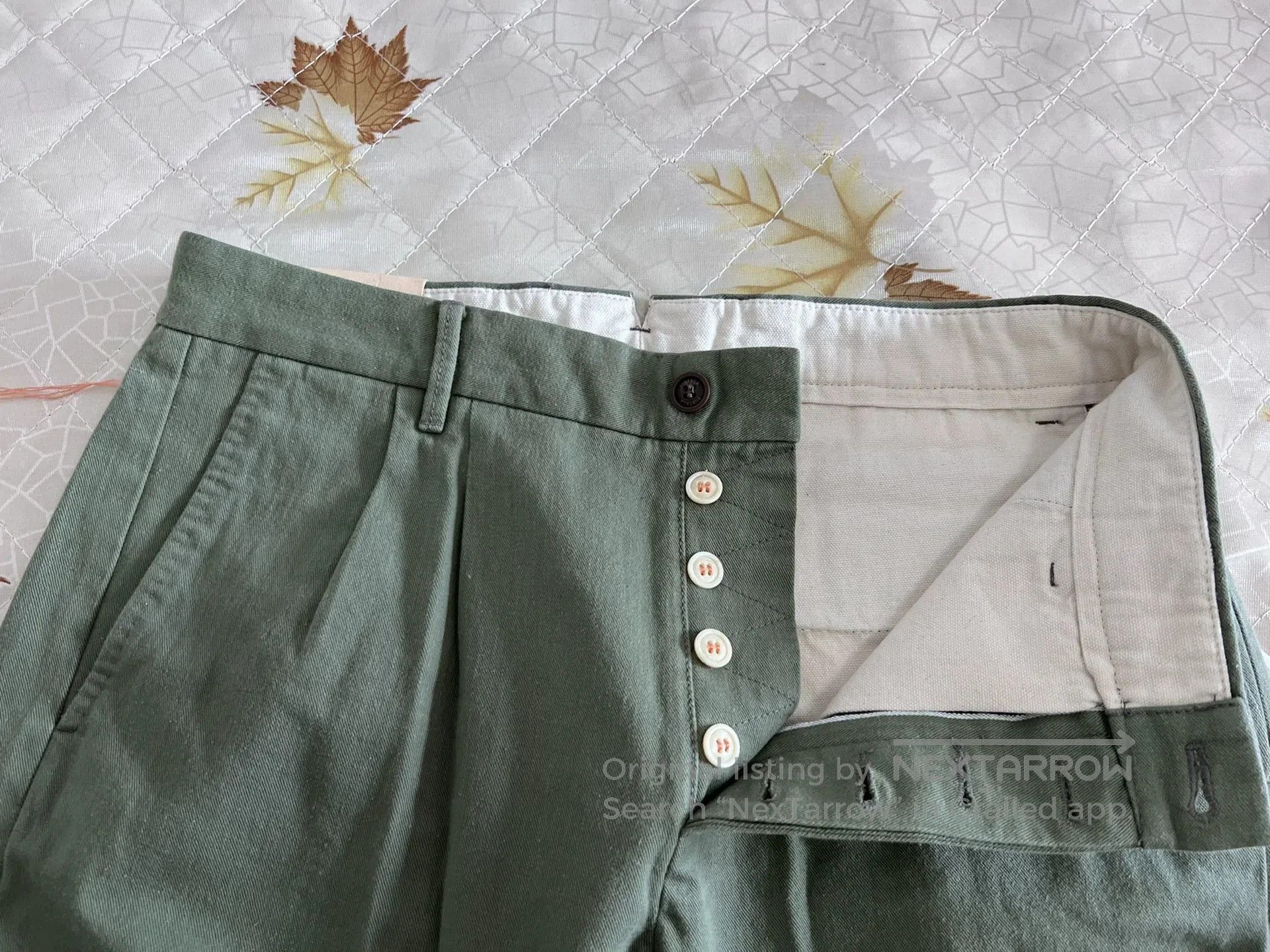 Fortela Fortela Pences Pleated Light Green Tapered Jeans. Size US 32 / EU 48 - 5 Thumbnail