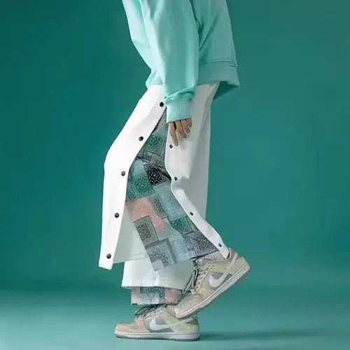 Other Hip Hop Harajuku Straight Pants Men Patchwork Trousers Size US 32 / EU 48 - 1 Thumbnail