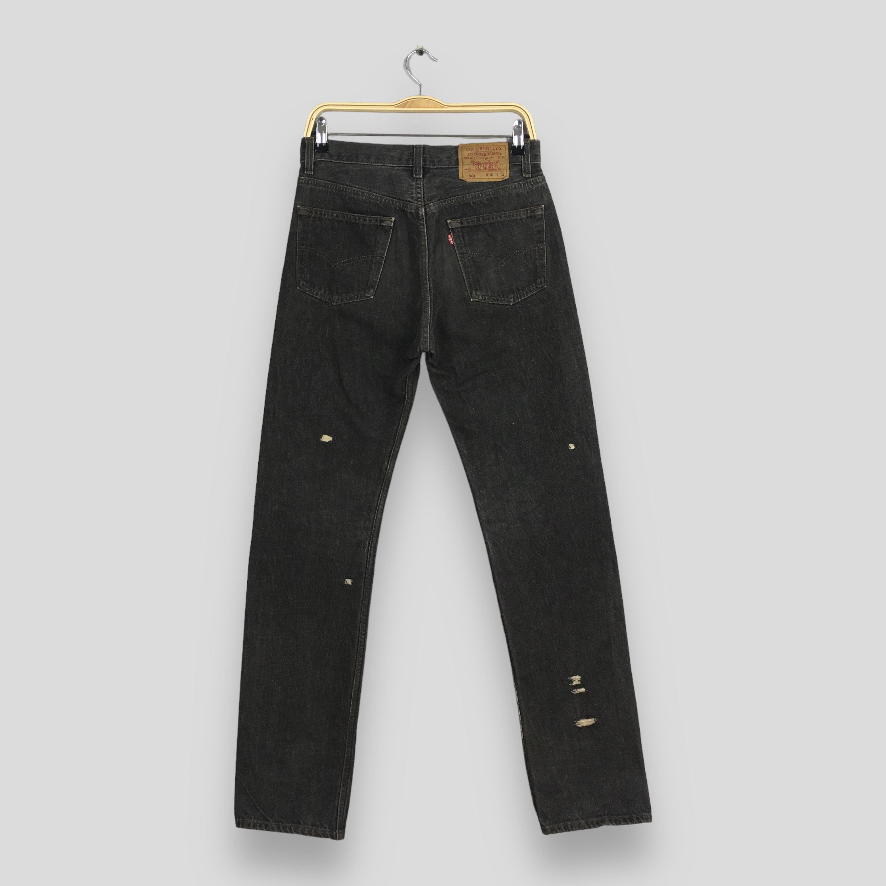 Levi's Size 29x32.5 Vintage 90s Levi's 501 Black Jeans S980 Size US 29 - 8 Thumbnail