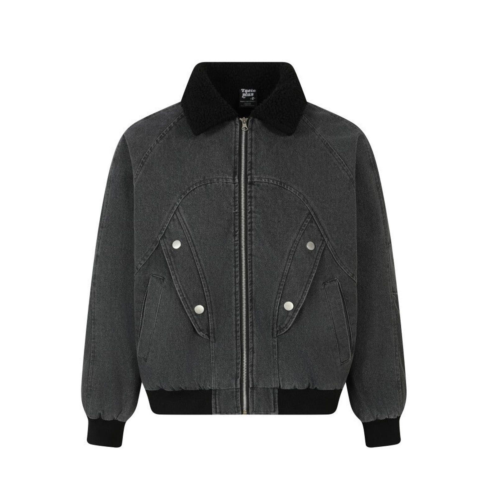 Japanese Brand Black Sherpa Collar Denim Jacket, Relaxed Fit Outerwear Size US M / EU 48-50 / 2 - 6 Thumbnail